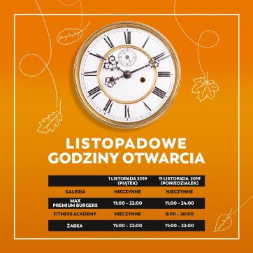 Listopadowe godziny otwarcia