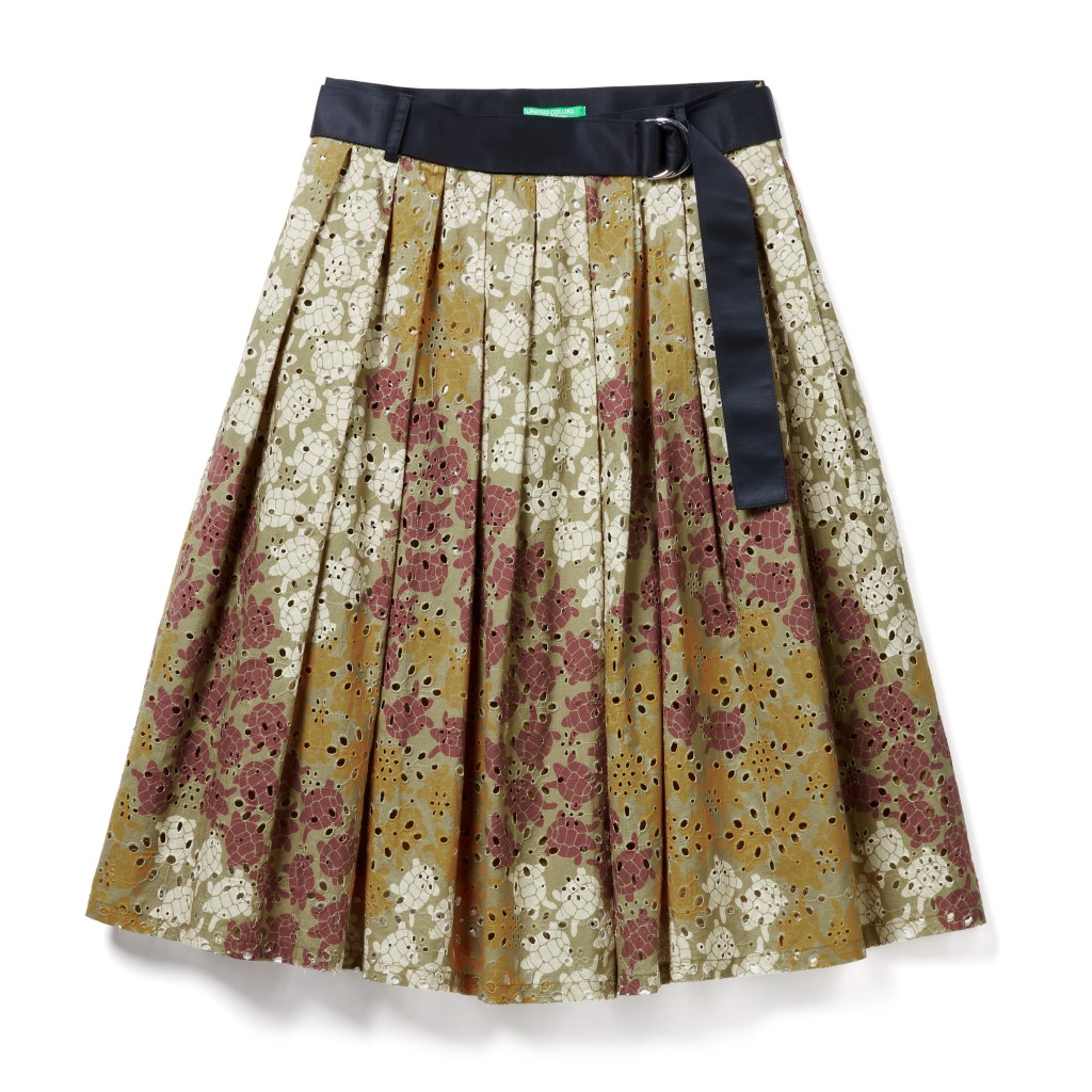 Benetton - Ażurowa spódnica w kwiaty