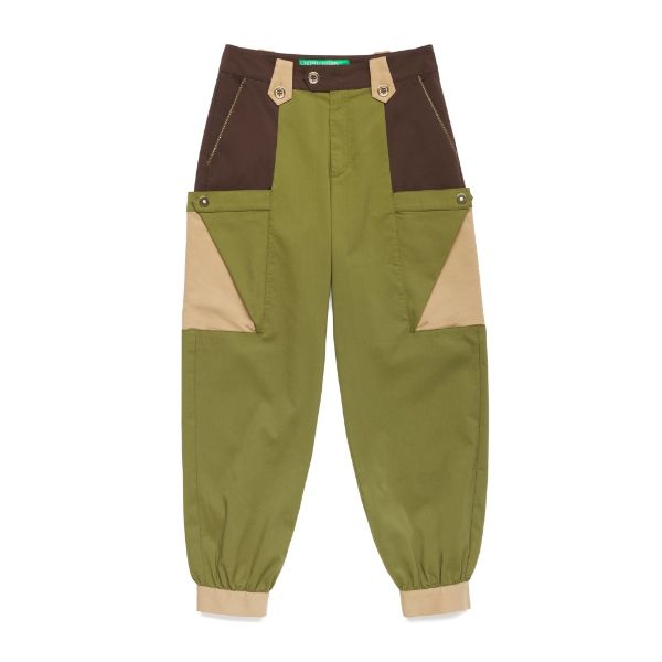 Benetton - Spodnie zielone z kieszeniami