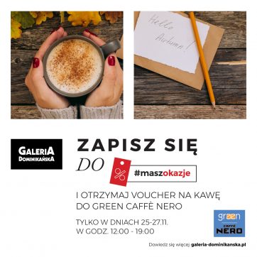 Złap voucher na kawę do Green Caffe Nero