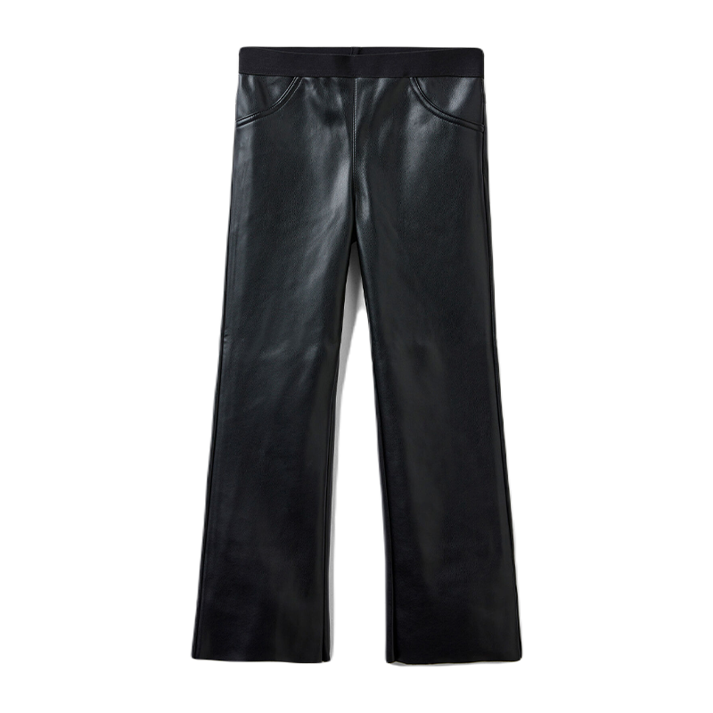 Benetton - Flared trousers imitation leather fabric