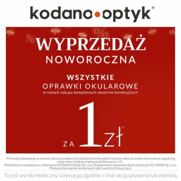 Noworoczna wyprzedaż w KODANO Optyk! Wszystkie oprawki okularowe za 1 zł