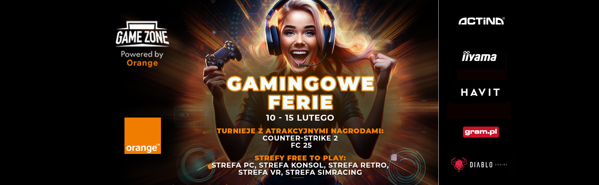 Gamingowe ferie w ramach GAME ZONE Powered by Orange!