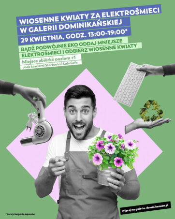 Wiosenne kwiaty za elektrośmieci w Galerii Dominikańskiej