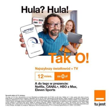 Najszybszy Światłowód + TV 12mies. za 0zł